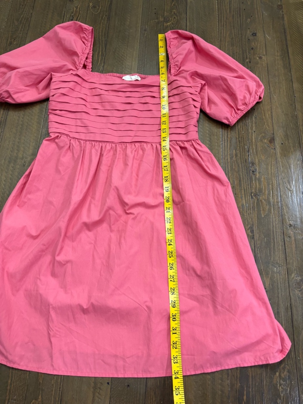 Altar'd State Coral Pink Puff-Sleeve Mini Dress - Picture 5 of 6